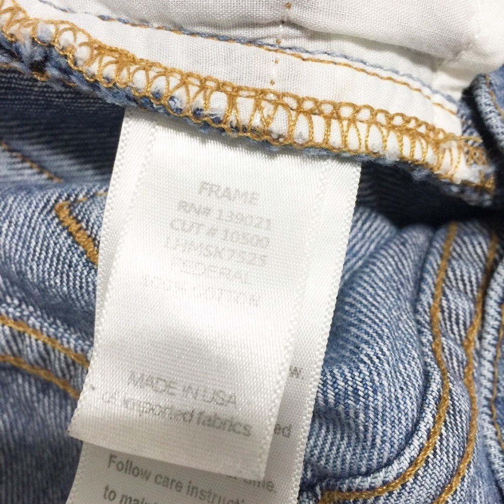 FRAME Denim Medium Wash Frayed Mini Skirt 28 - Picture 7 of 7
